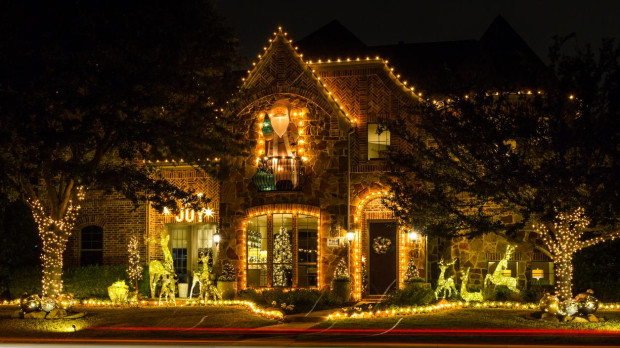 Casa decorada para la Navidad