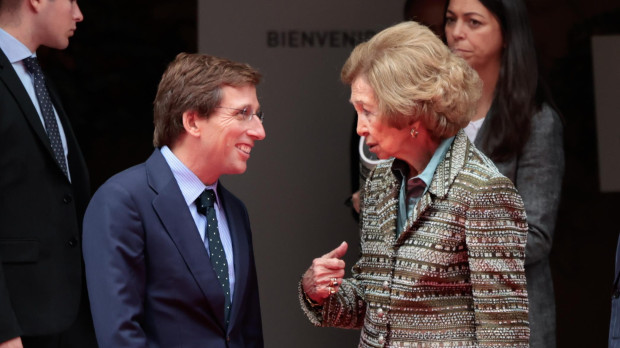 Spanish Emeritus Queen Sofia and Jose Luis Martinez Almeida during Social awards by Mapfre Foundation in Madrid on Tuesday, 8 October 2024.