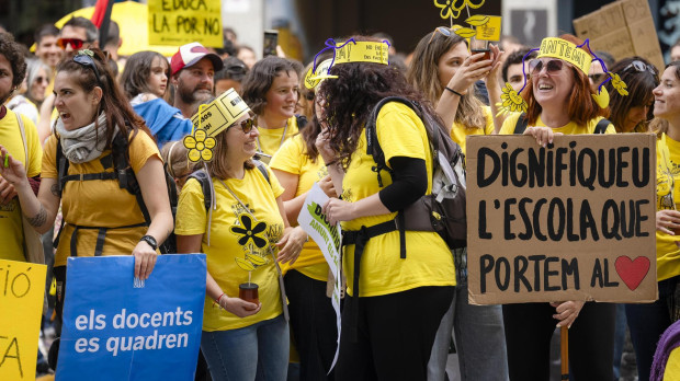 Movilizaciones de los docentes de las comarcas de Gerona y la Cataluña Central
