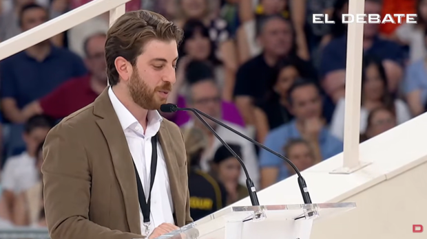 Álvaro, uno de los jóvenes que ofreció al Papa su testimonio durante el acto en el Bernabéu
