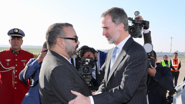 Don Felipe con Mohamed VI en febrero de 2019, cuando las relaciones eran muy buenas