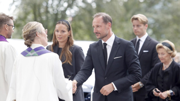 La Familia Real en el primer funeral del Rey Harald