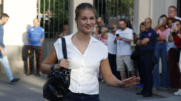 La Princesa de Asturias, este lunes a su llegada a la Universidad Carlos III