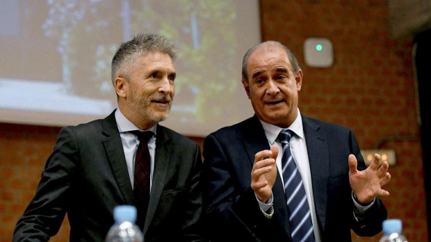 El ministro Fernando Grande-Marlaska y Francisco Pardo Piqueras, director de la Policía