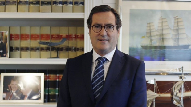 Antonio Garamendi en la entrevista con El Debate