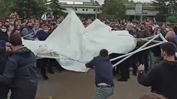 Momento de los altercados en la UAB
