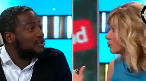 Bertrand Ndongo y Susanna Griso, en una edición de 2019 de Espejo público