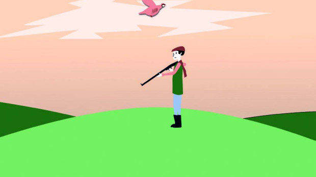 Fotograma del corto de animación «Una vida llena de historias», sobre Miguel Delibes, presentado en la Seminci
