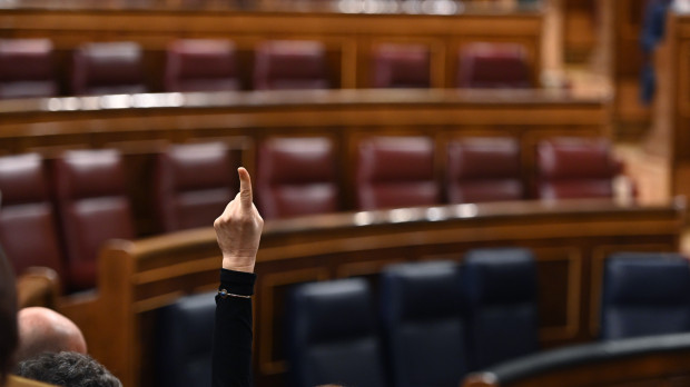 Imagen del Congreso de los Diputados, prácticamente vacío durante el segundo estado de alarma