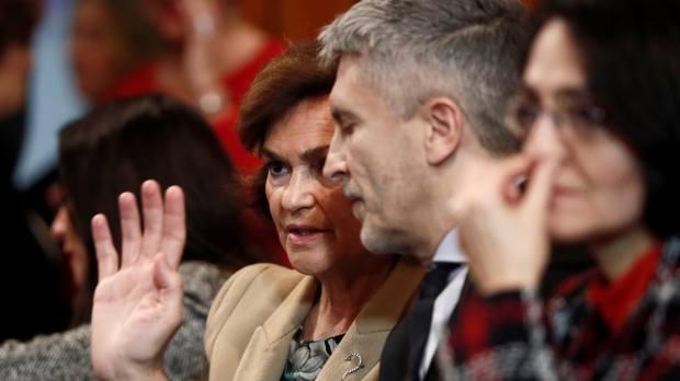 La exvicepresidenta Carmen Calvo y el ministro de Interior Fernando Grande-Marlaska