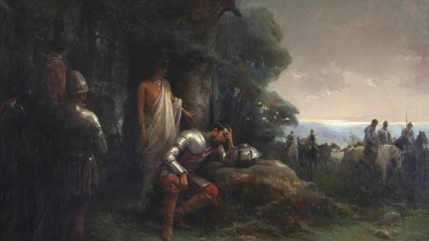 La noche triste de Hernán Cortés, obra de Manuel Ramírez Ibáñez