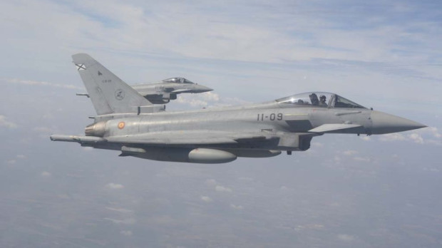 Imagen de un vuelo de entrenamiento del Eurofighter