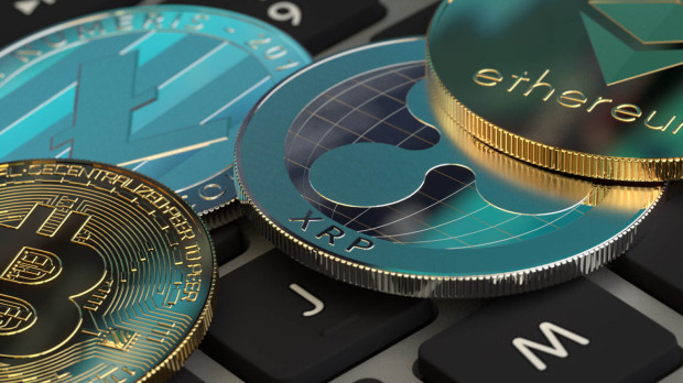 Representación de algunas de las principales criptomonedas