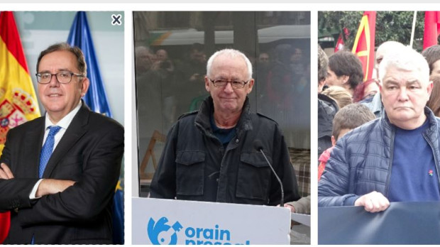 De izquierda a derecha: Ángel Luis Ortiz, Joseba Azcárraga y el etarra Antonio López Ruiz, alias «Kubati»
