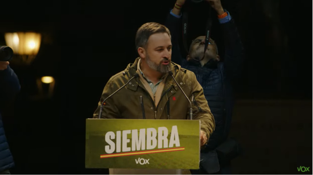 Santiago Abascal, este viernes en Valladolid en el cierre de campaña