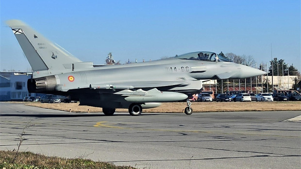 Eurofighter del Ejército del Aire en la base 'Graf Ignatievo' de Bulgaria en misión de Policía Aérea de la OTAN
