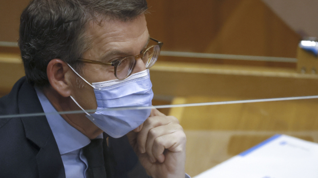 Alberto Núñez Feijóo este miércoles en el Parlamento de Galicia