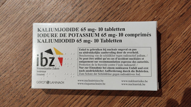 Tabletas de yodo entregado en las farmacias de Bélgica
