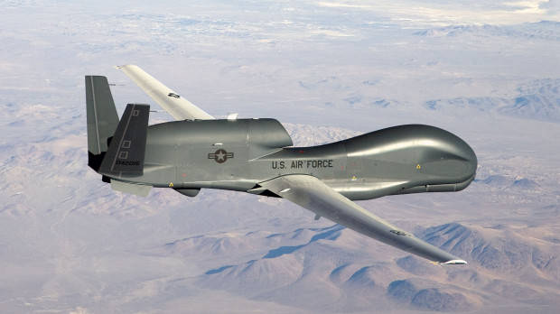 Un avión espía Global Hawk en pleno vuelo (Archivo)