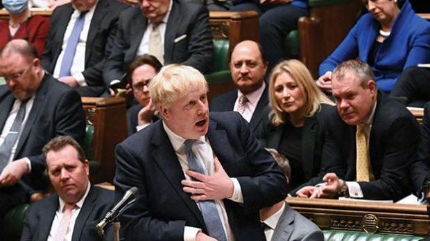 El primer ministro británico, Boris Johnson, en la Cámara de los Comunes