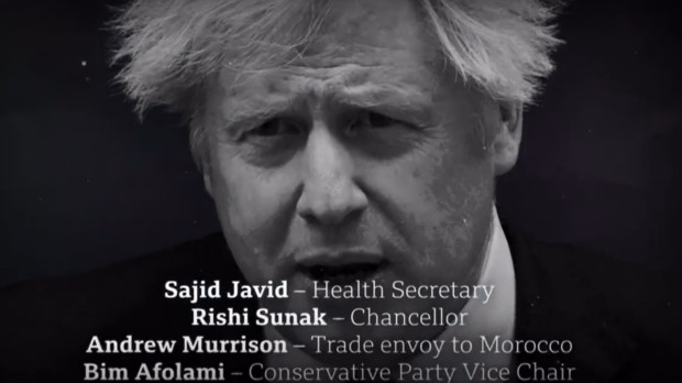 La BBC cambió los créditos de su espacio Newsnight por la lista de ministros que dimitieron antes que Boris Johnson