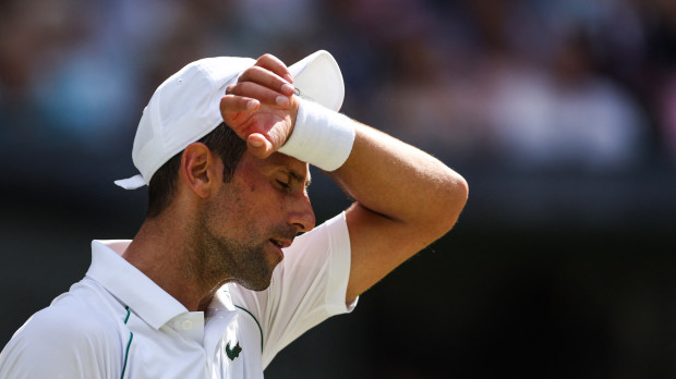 Novak Djokovic durante la final de Wimbledon de este domingo