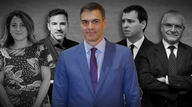 De izquierda a derecha: Maritcha Ruiz, Ignacio Carnicero, Pedro Sánchez, David Sánchez e Isaías Táboas