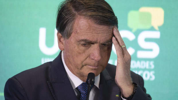 Jair Bolsonaro durante una rueda de preguntas en campaña