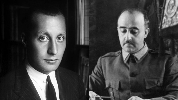 José Antonio Primo de Rivera (izquierda) y Francisco Franco (derecha)