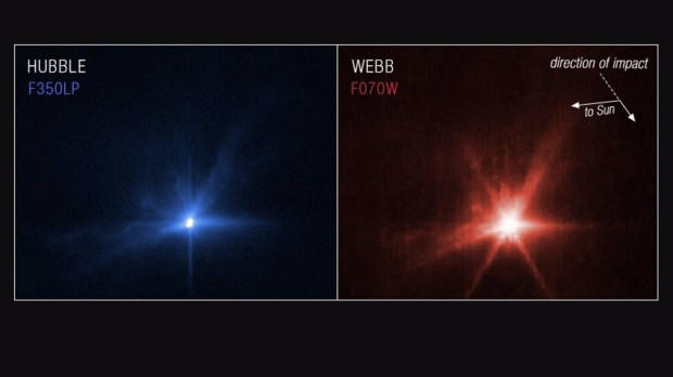 A la izquierda Hubble, a la derecha Webb