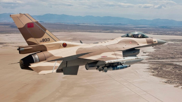 Un F-16 de las Fuerzas Aéreas de Marruecos