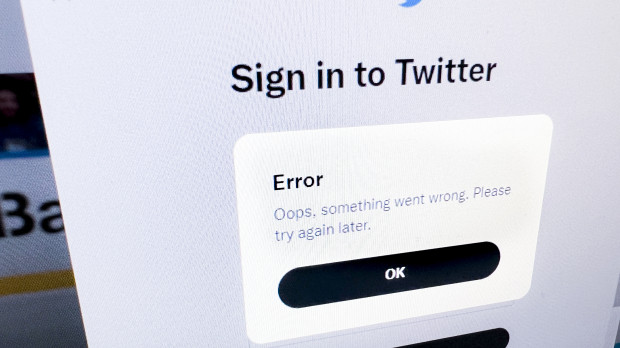 Mensaje de error en la página de inicio de sesión de Twitter