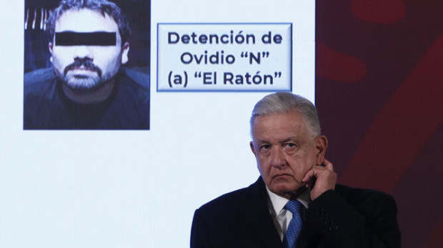 López Obrador durante la rueda de prensa tras el anuncio de la detención del hijo del Chapo Guzmán