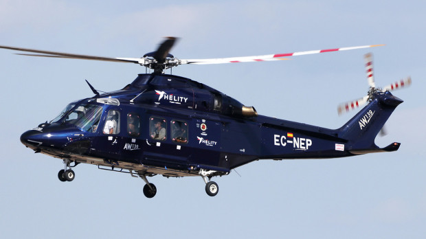 Uno de los helicópteros con los que el Barcelona llegará a Ceuta