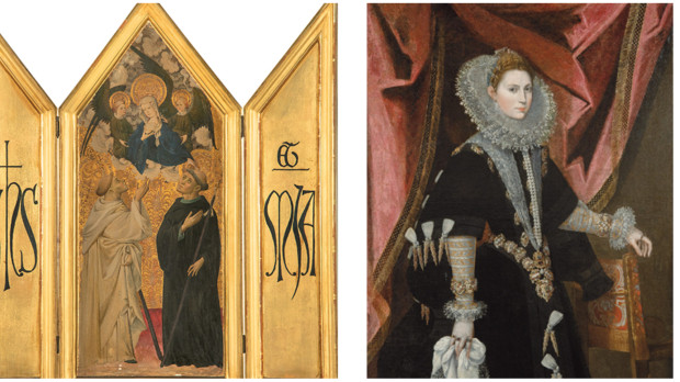 Lactatio de San Bernardo y San Benito y El retrato de doña Luisa de Mendoza y Mendoza