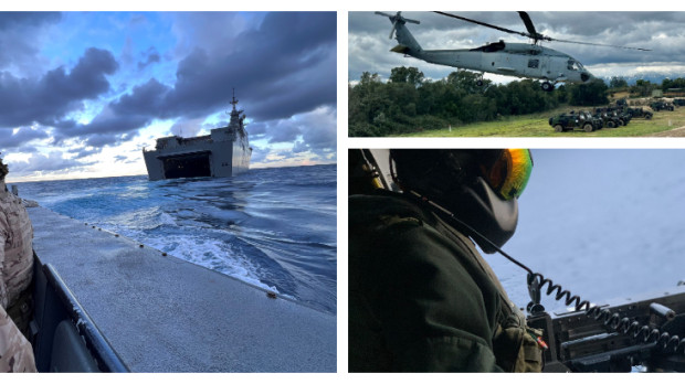 Imágenes del despliegue de la Armada española con el grupo de combate Dédalo 23 en la costa francesa