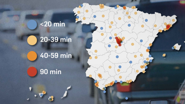 Los habitantes del área metropolitana de Madrid, los más insatisfechos con el tiempo invertido