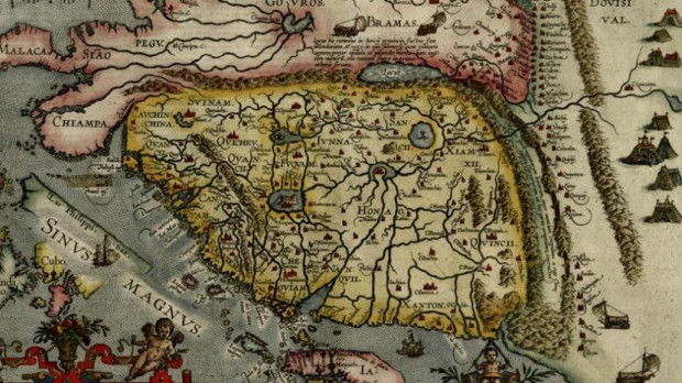 Mapa sobre China del Theatrum Orbis Terrarum (1584), de Abraham Ortelius