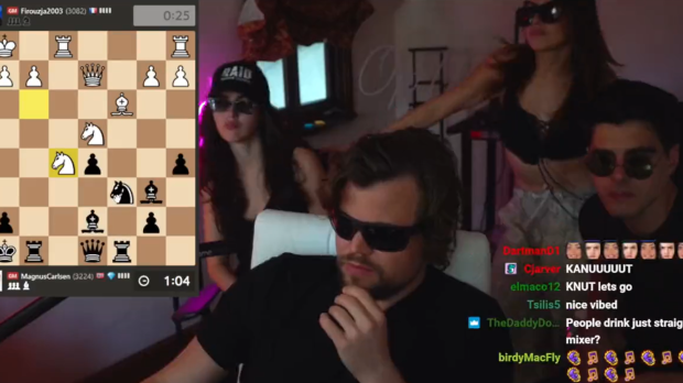 Magnus Carlsen jugando al ajedrez en Twitch