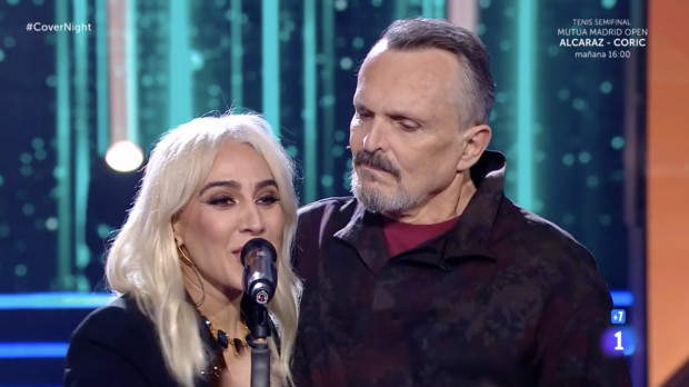 Mónica Naranjo y Bosé, durante un programa de 'Cover Night'