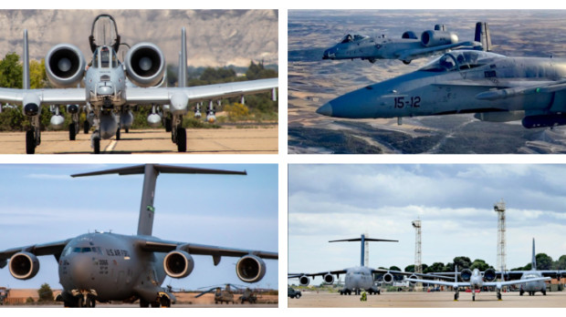 Algunas de las aeronaves que participan en el ejercicio de la OTAN Swift Response 23