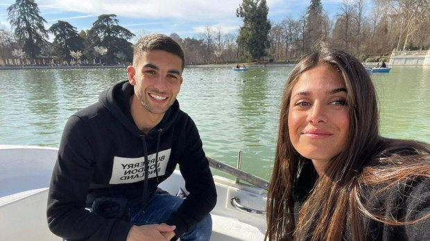 El futbolista y su exnovia, la jinete Sira Martínez, en Madrid, hace unos meses