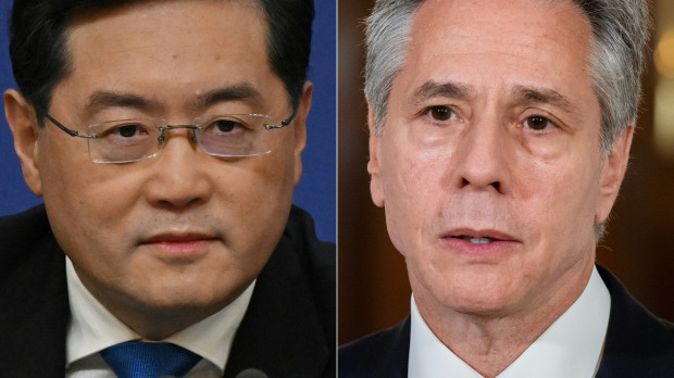 Qin Gang y Antony Blinken, responsables diplomáticos de China y EE. UU.