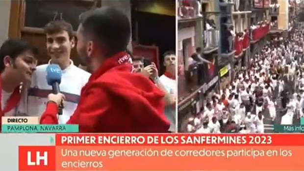 Retransmisión de los Sanfermines, donde se ha colado una soflama contra Sánchez