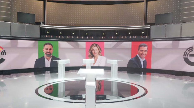 Plató de TVE donde se ha celebrado el debate a tres