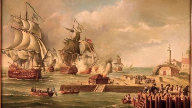 Ataque británico en Bocachica. Defensa de Cartagena de Indias por Blas de Lezo. De Luis Fernández Gordillo