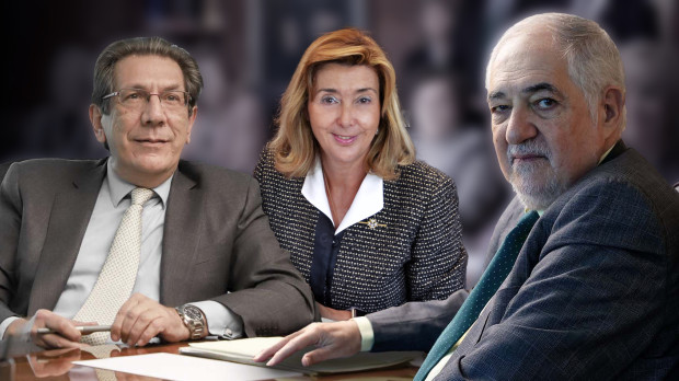 De izquierda a derecha, los magistrados Enrique Arnaldo, Concepción Espejel y Cándido Conde-Pumpido (presidente del TC)
