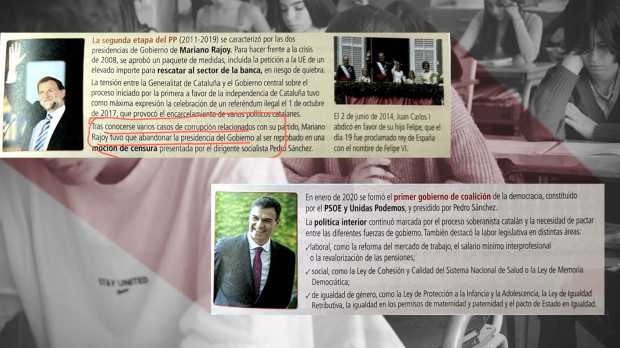 Así valora un libro de texto los gobierno de Rajoy y Sánchez