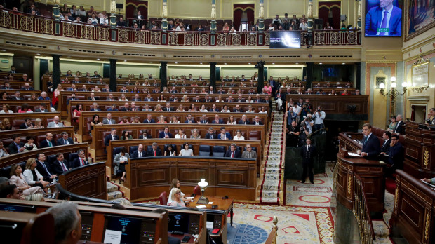 Vista general del Congreso, durante la intervención de Feijóo