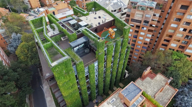 Sistema verde vertical más grande del mundo en Bogotá